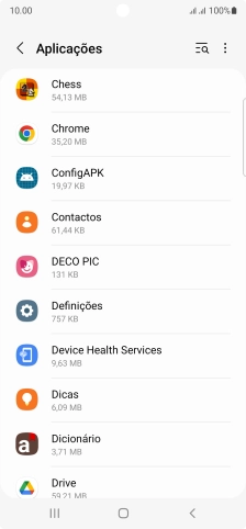 Prima a app pretendida.