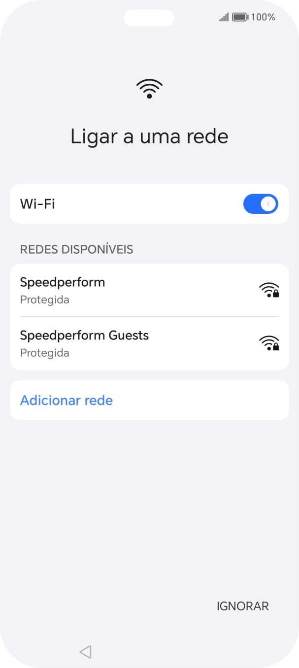 Prima a rede pretendida.