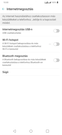 Válaszd a Wi-Fi hotspot lehetőséget.