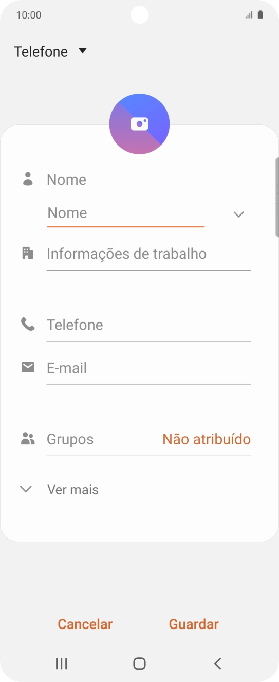 Prima a lista suspensa da lista de contactos.