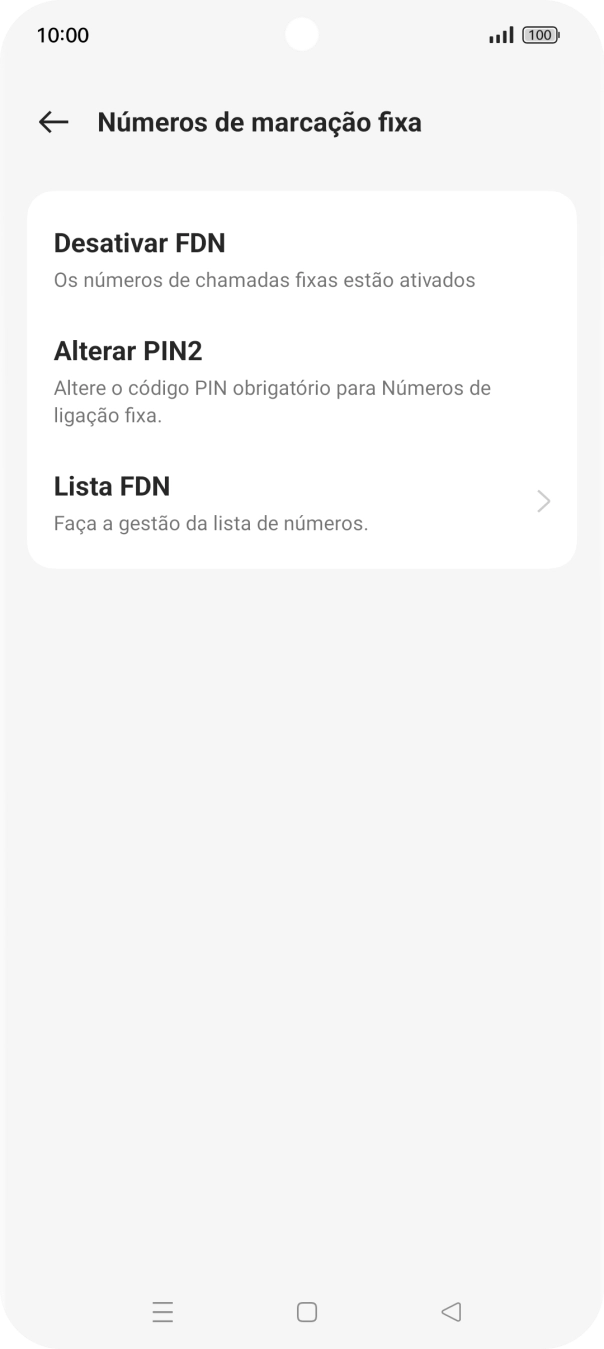 Prima Desativar FDN.