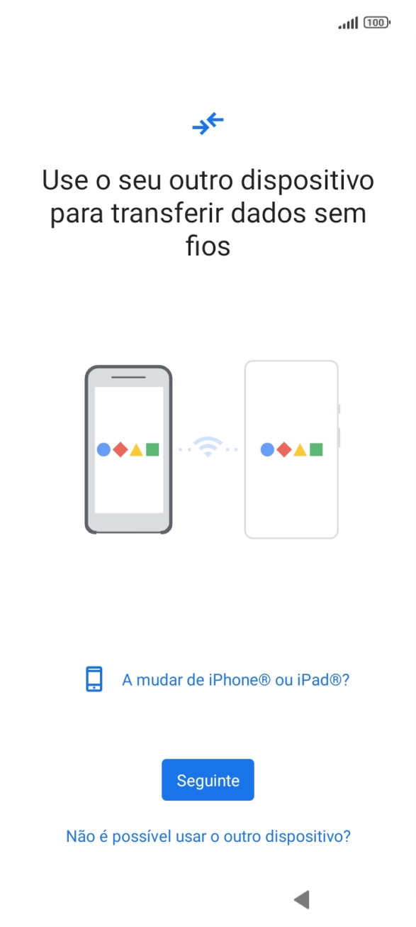 Siga as indicações no ecrã para transferir conteúdo de outro telefone.
