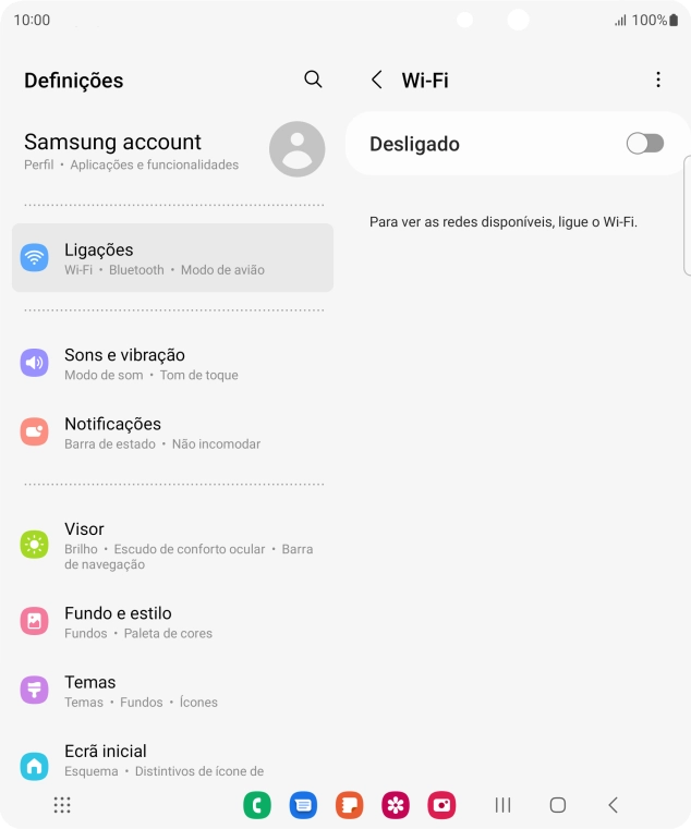 Prima o indicador para ativar a função.