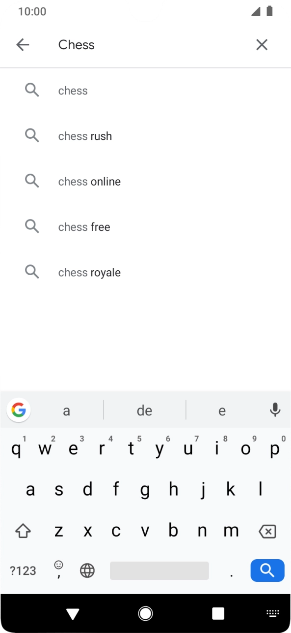 Introduza o nome ou categoria da app pretendida e prima o ícone para pesquisar.