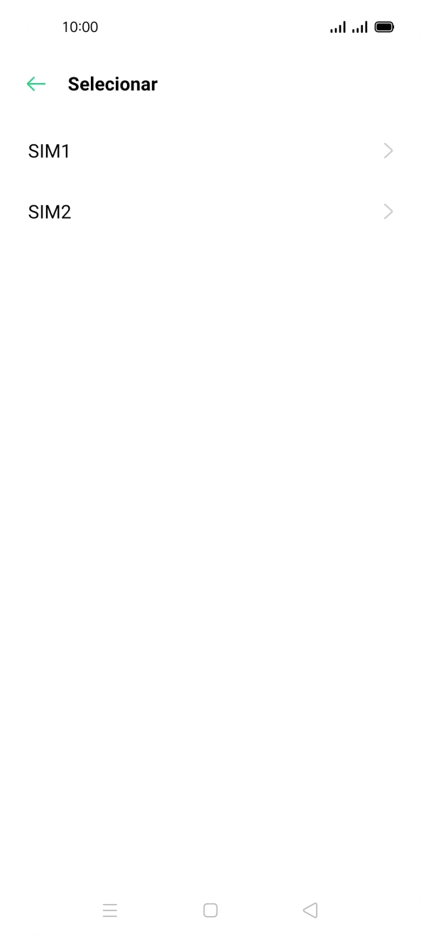 Prima o cartão SIM pretendido.