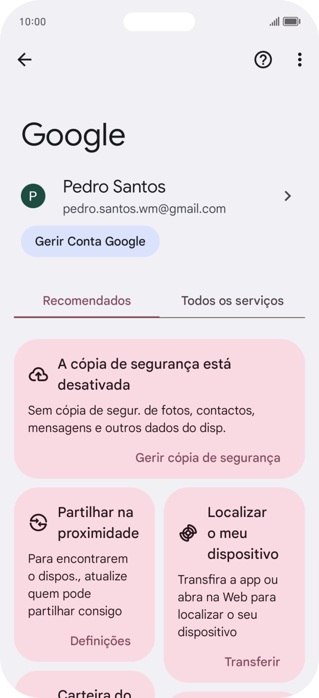 Prima Localizar o meu dispositivo.