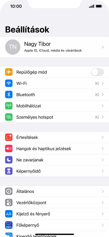 Válaszd a Mobilhálózat lehetőséget.