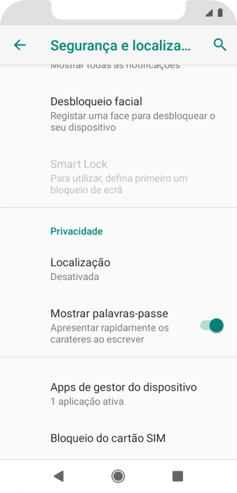 Prima Bloqueio do cartão SIM.