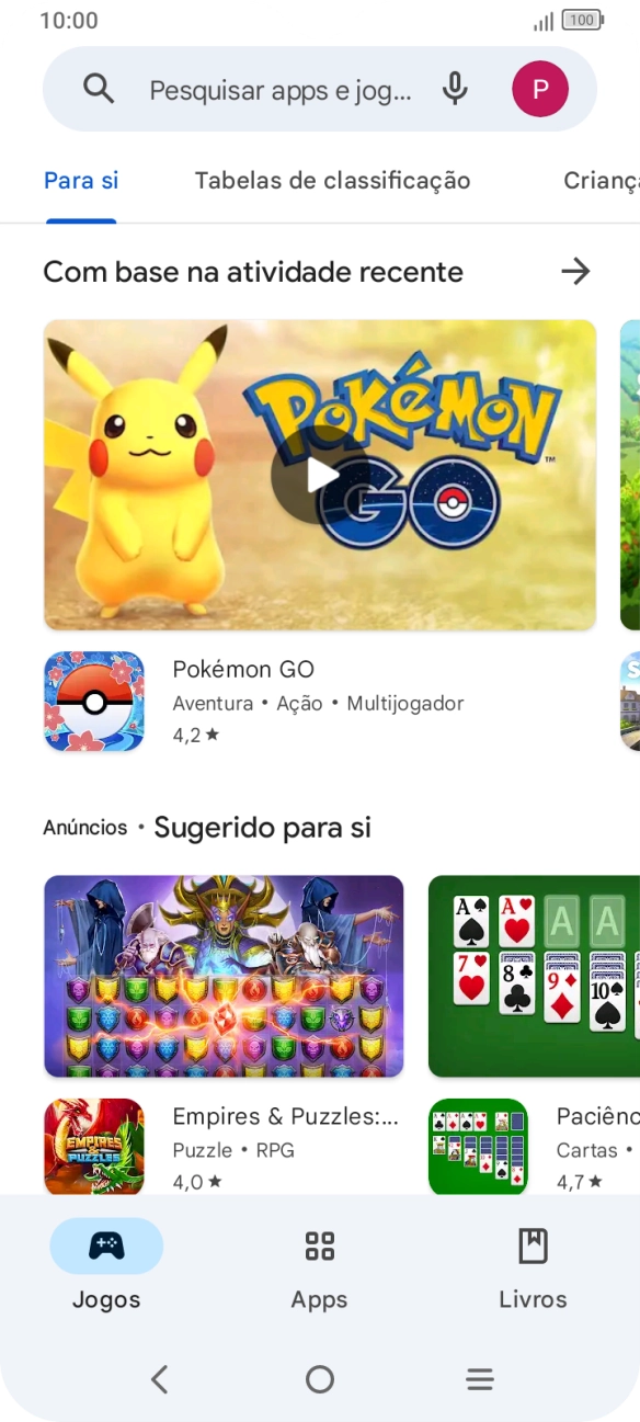 Prima a caixa de pesquisa.