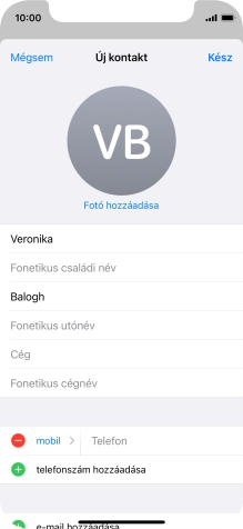 Kattints a Telefon mezőre, és írd be a kívánt telefonszámot.