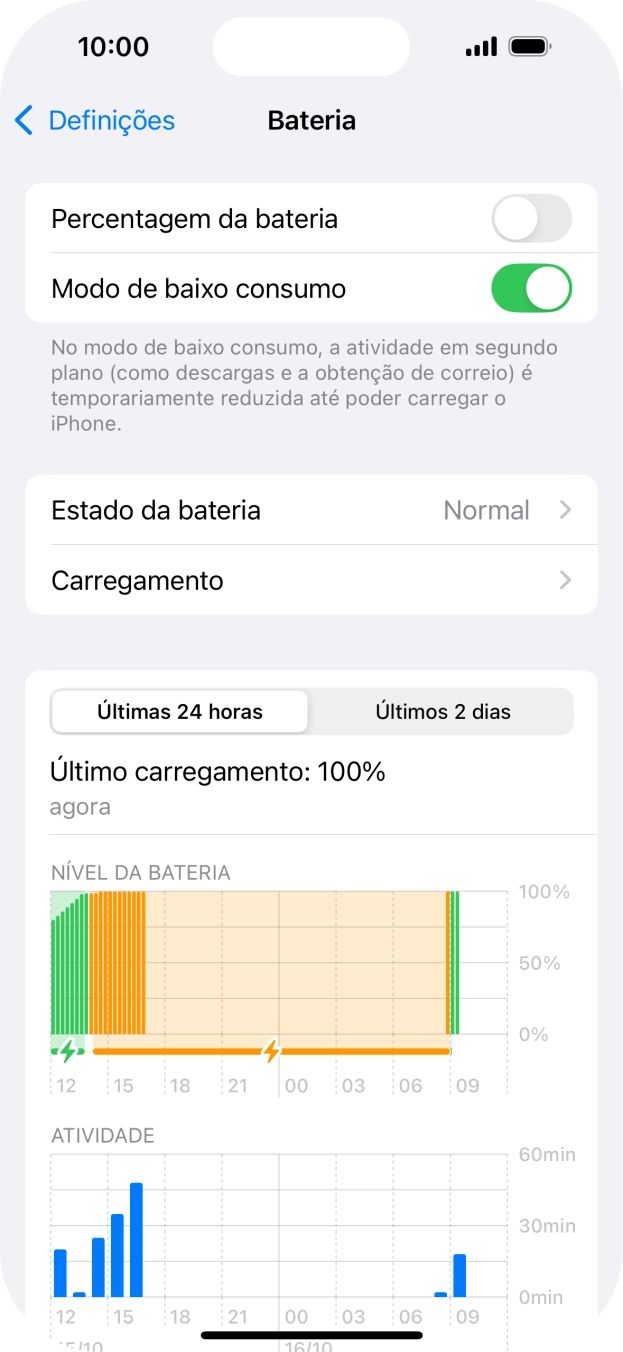 Para voltar ao ecrã inicial, deslize o dedo de baixo para cima a partir da base do ecrã.