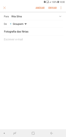 Prima o campo de escrita e escreva o texto do e-mail.