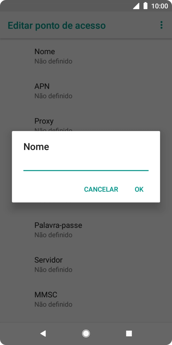 Introduza Vodafone Internet e prima OK.