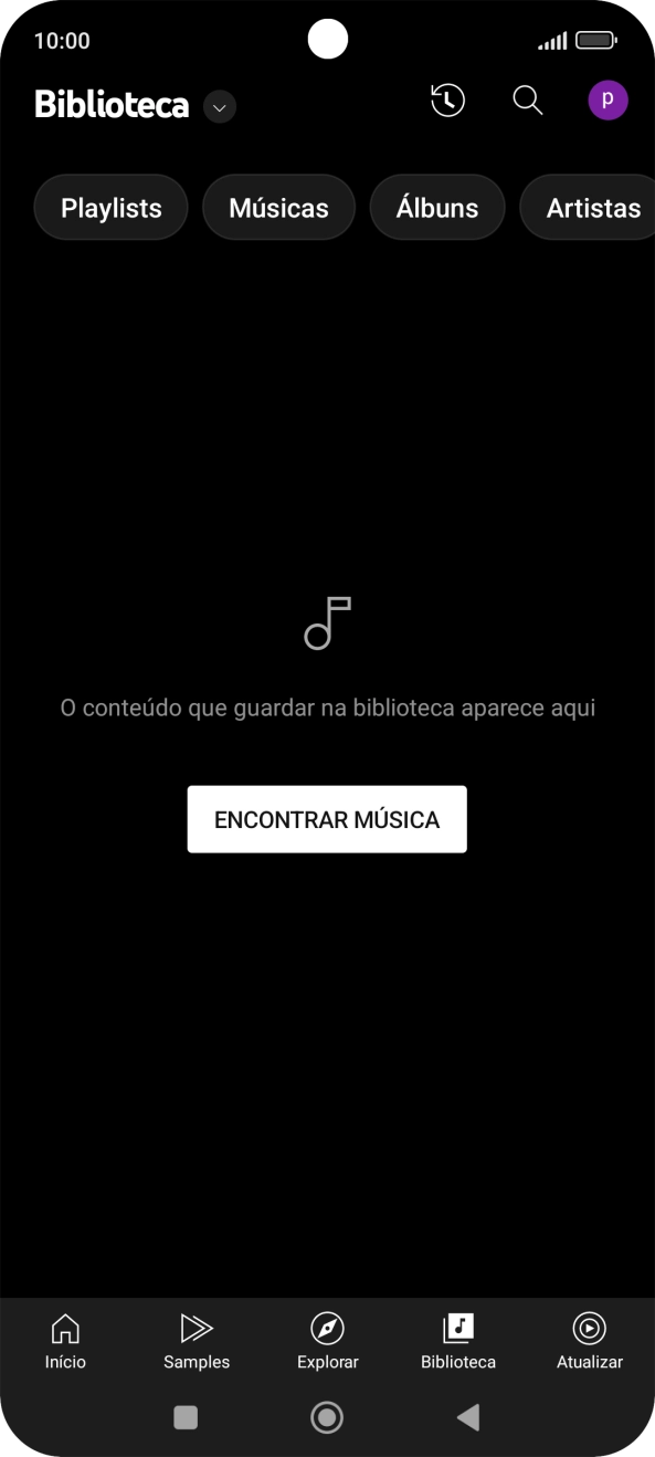 Prima a lista suspensa.