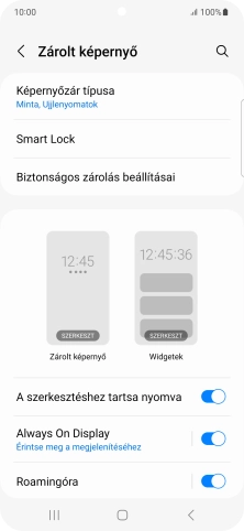 Válaszd a Képernyőzár típusa lehetőséget, és írd be az extra képernyőzárkódot, amit korábban már beállítottál.