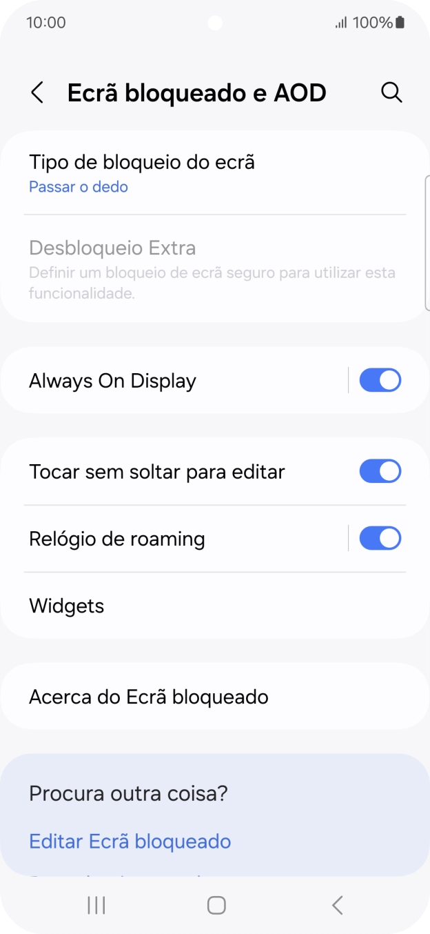 Prima Tipo de bloqueio do ecrã.
