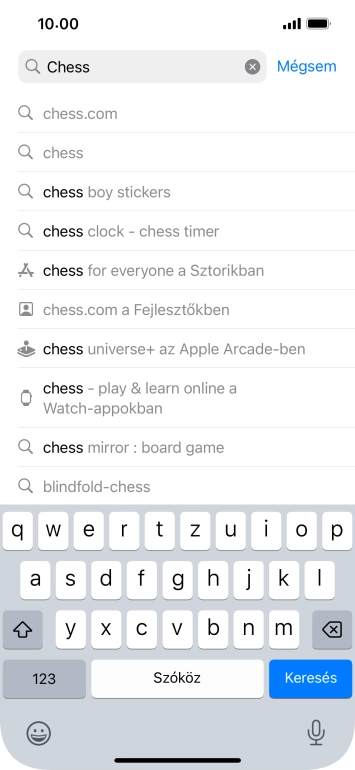 Válaszd a Keresés lehetőséget.
