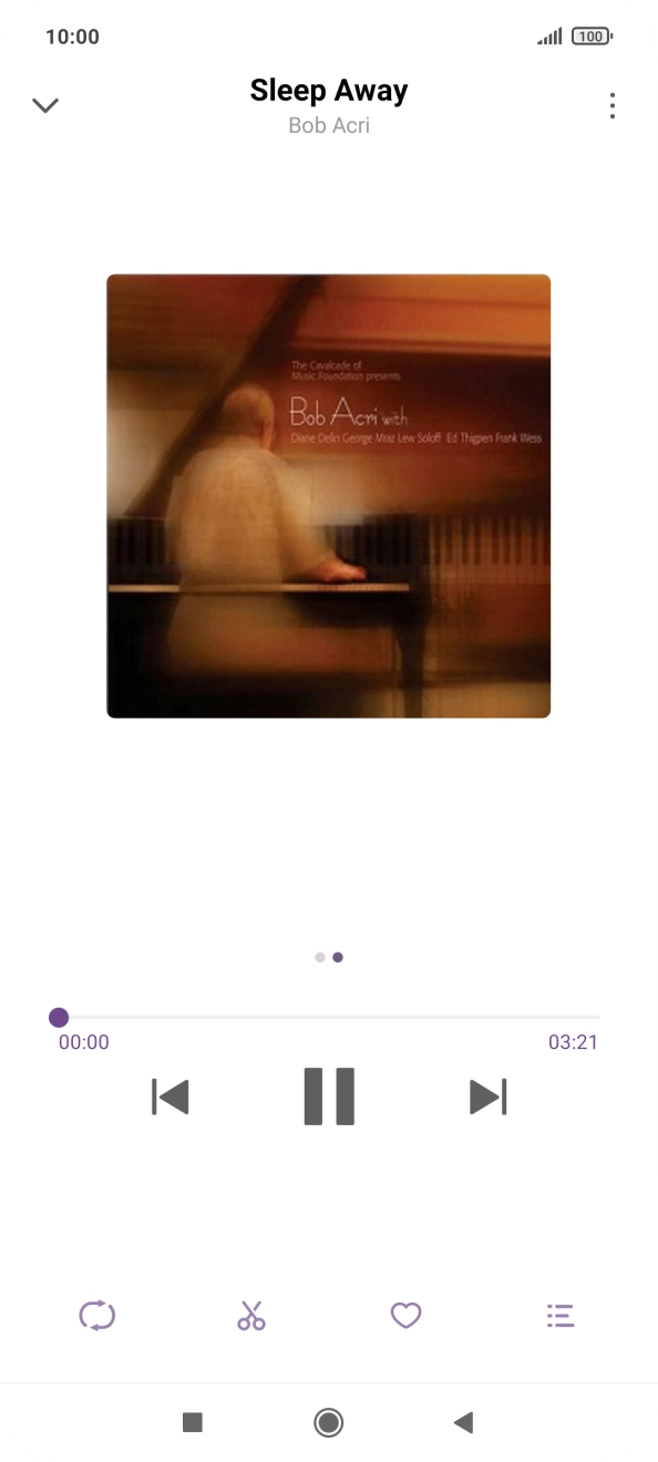 Prima a seta para a direita para ir para o ficheiro de música seguinte.