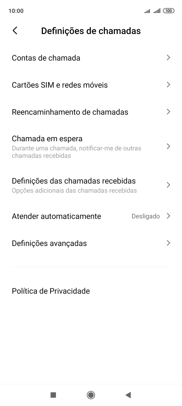Prima Definições avançadas.