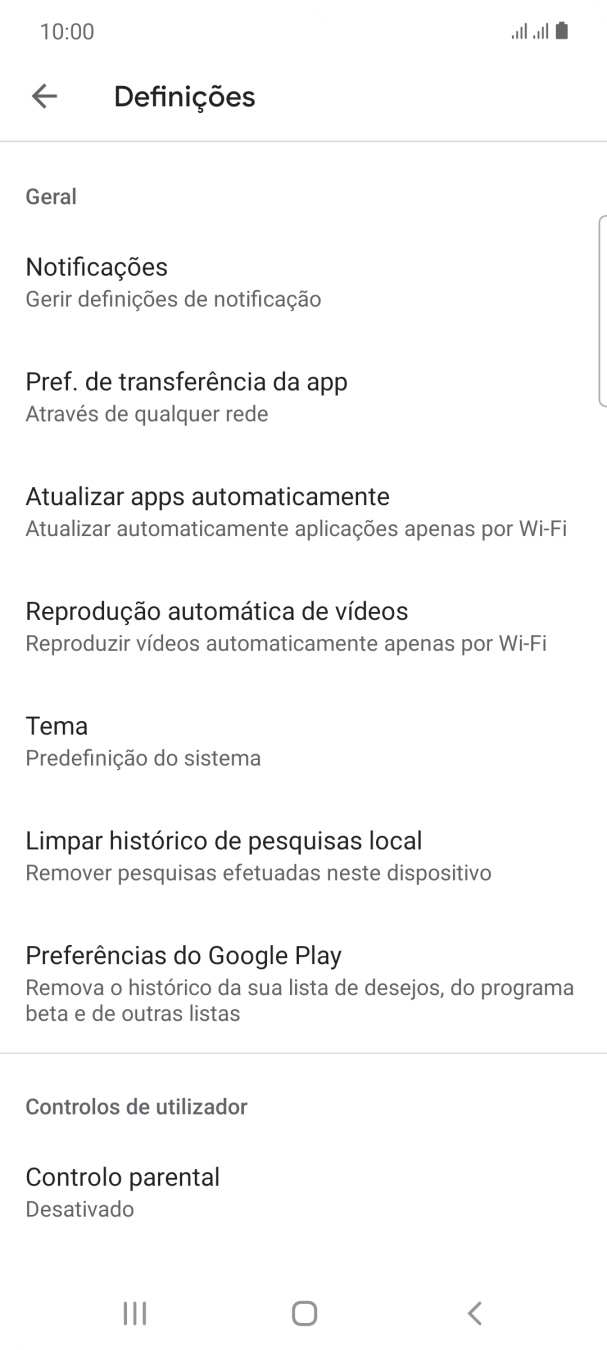 Prima Atualizar apps automaticamente.