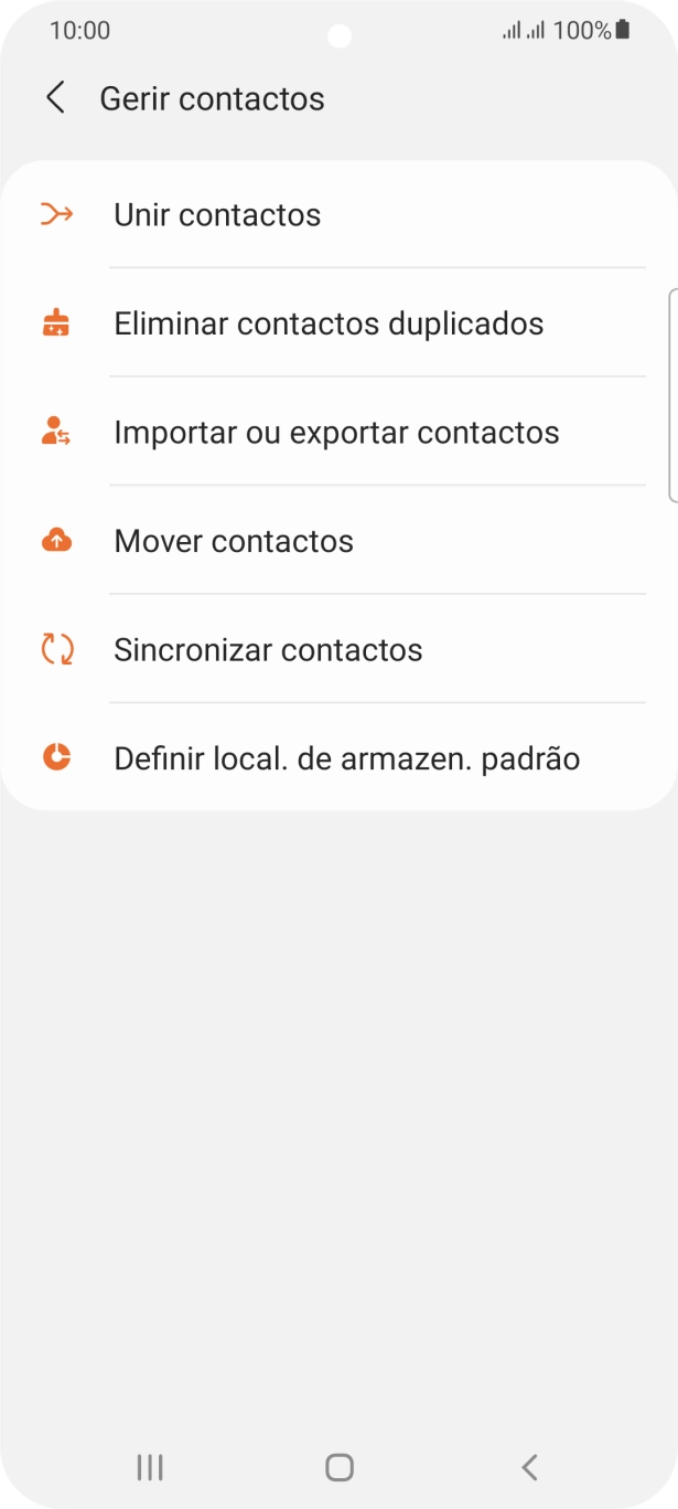 Prima Importar ou exportar contactos.