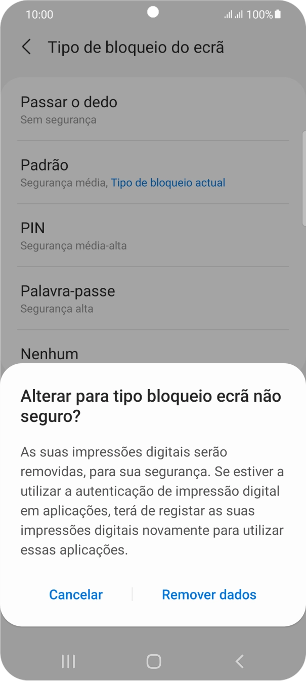 Prima Remover dados.