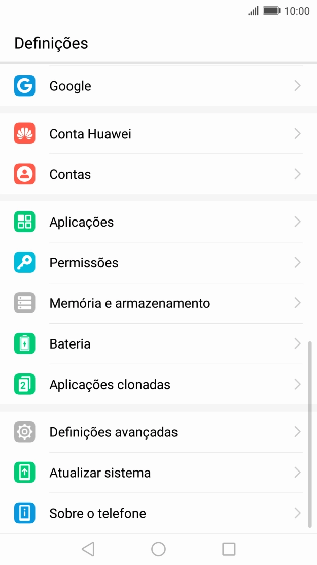 Prima Definições avançadas.