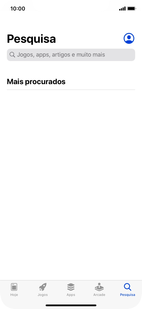 Prima o campo de pesquisa e introduza o nome ou categoria da app pretendida.