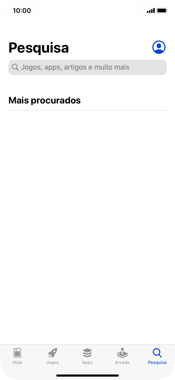 Prima o campo de pesquisa e introduza o nome ou categoria da app pretendida.