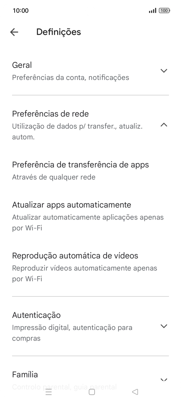 Prima Atualizar apps automaticamente.