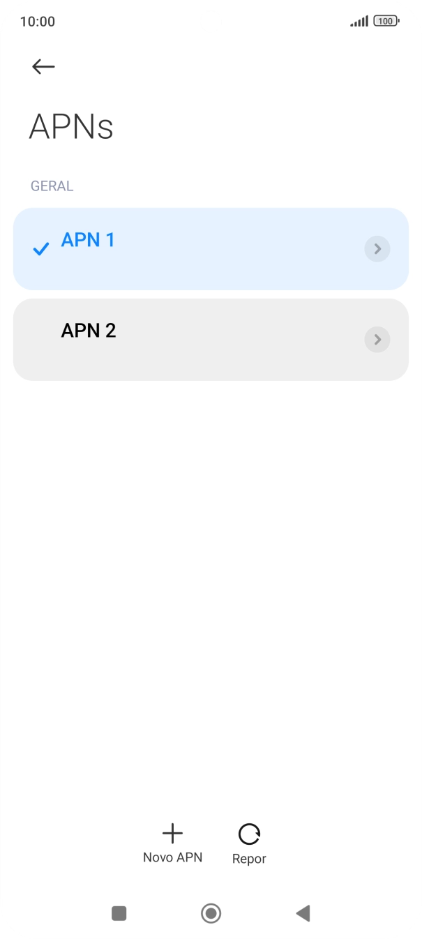 Prima a ligação de dados pretendida para a ativar.