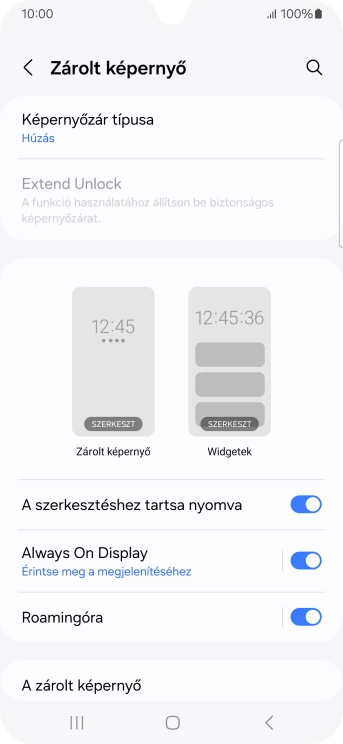 Válaszd a Képernyőzár típusa lehetőséget.
