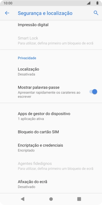 Prima Bloqueio do cartão SIM.