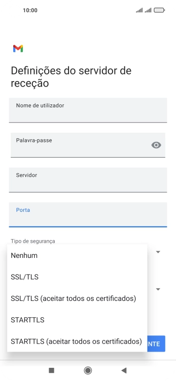 Prima Nenhum para desativar a função.