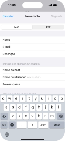 Prima Nome de utilizador e introduza o nome de utilizador da sua conta de e-mail.