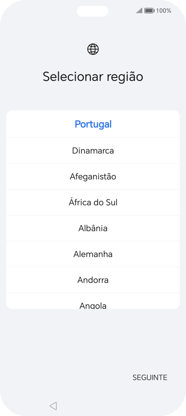 Prima a área ou país pretendido.