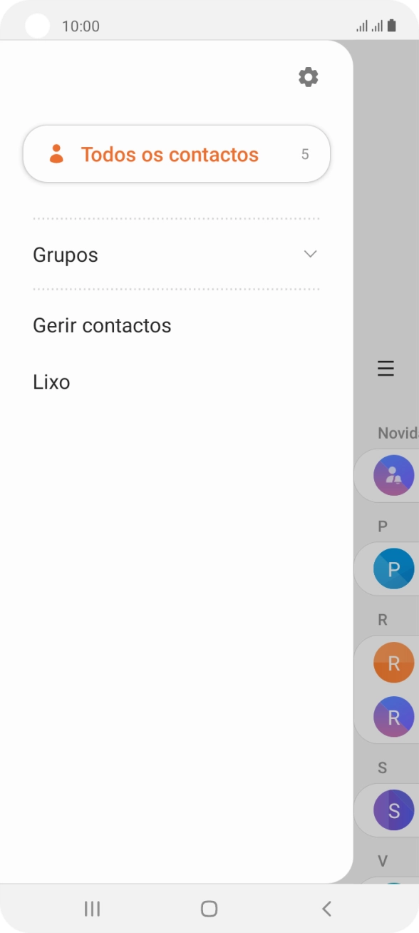 Prima Gerir contactos.