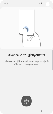 Kövesd a kijelzőn megjelenő utasításokat képernyőzár létrehozásához ujjlenyomattal.