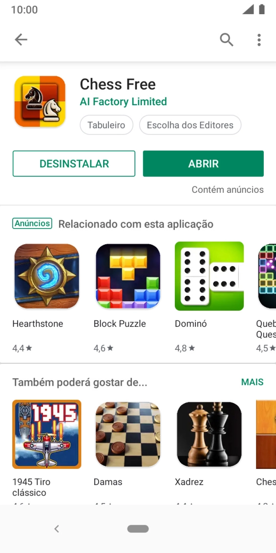 Prima a tecla de início para terminar e voltar ao ecrã inicial.