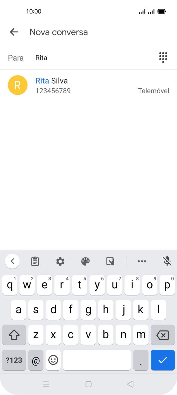 Prima o contacto pretendido.