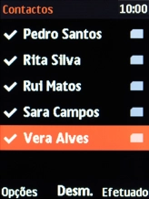 Prima a tecla de seleção direita.
