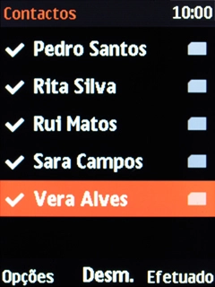 Prima a tecla de seleção direita.