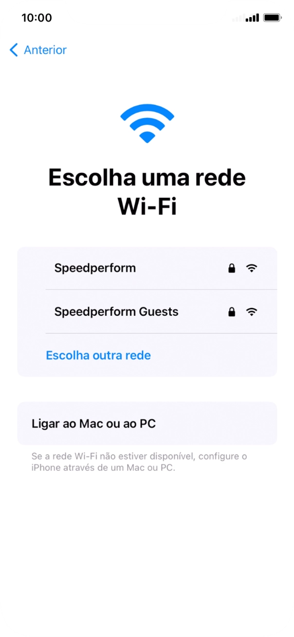 Prima a rede Wi-Fi pretendida.