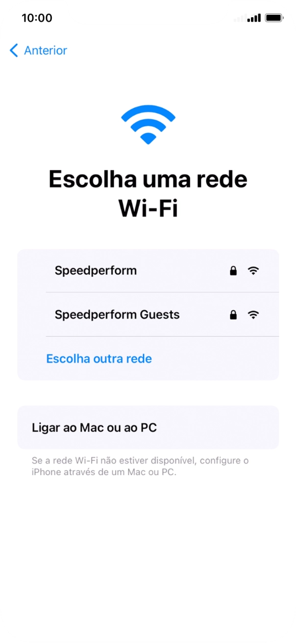 Prima a rede Wi-Fi pretendida.
