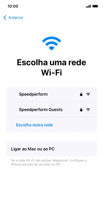 Prima a rede Wi-Fi pretendida.