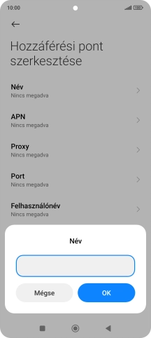 Írd be azt, hogy One Internet, és válaszd az OK lehetőséget.