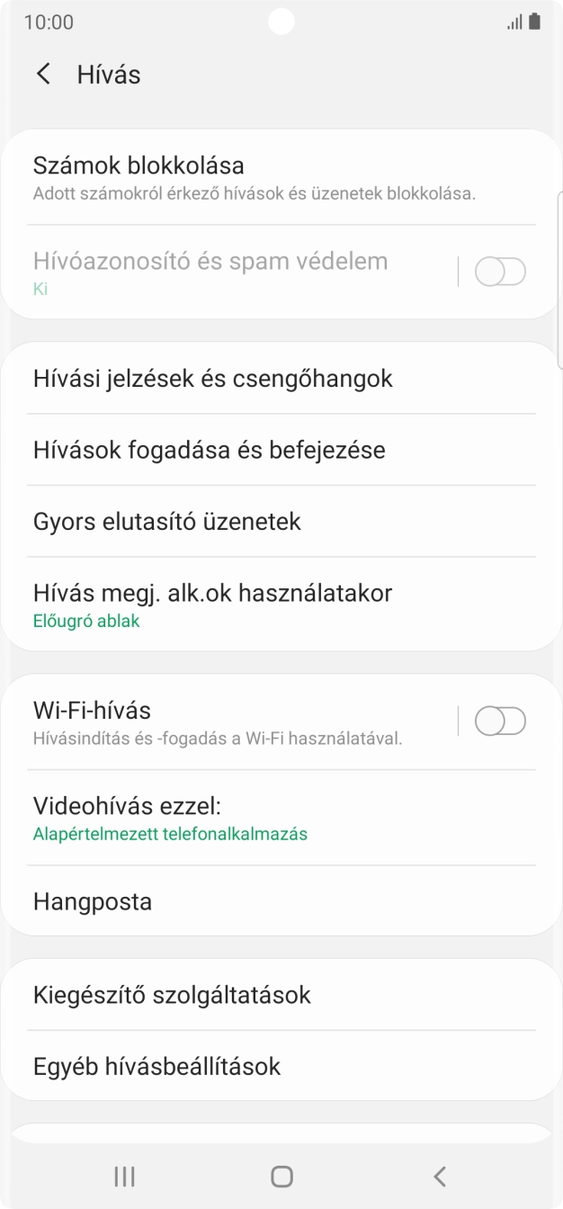 Válaszd a Kiegészítő szolgáltatások lehetőséget.