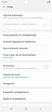 Válaszd a Kiegészítő szolgáltatások lehetőséget.
