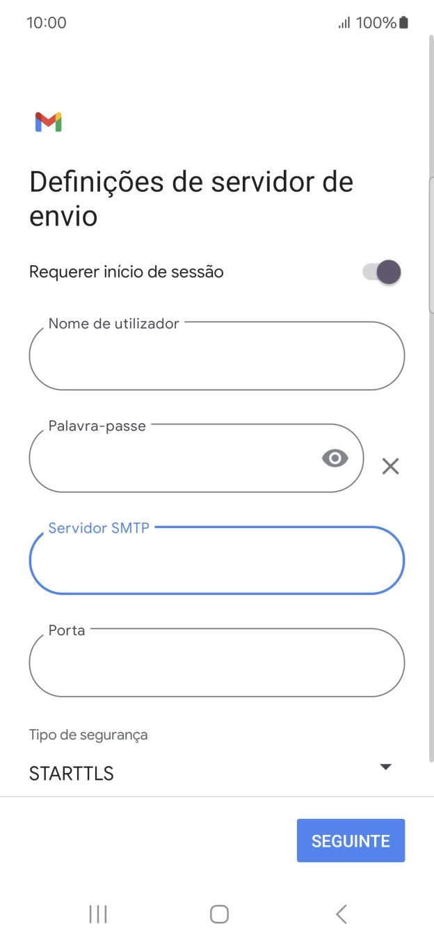 Prima Porta e insira 587.