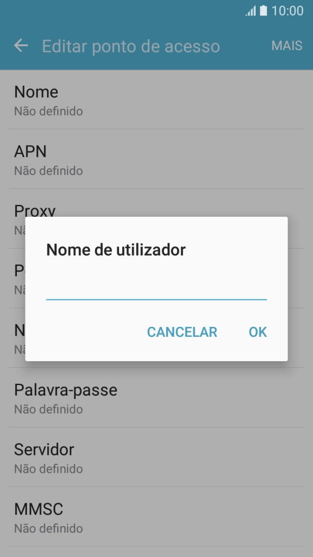 Introduza vodafone e prima OK.